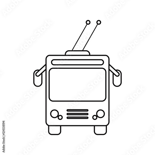 tram vehicle icon. transportation travel and trip theme. Isolated design. Vector illustration