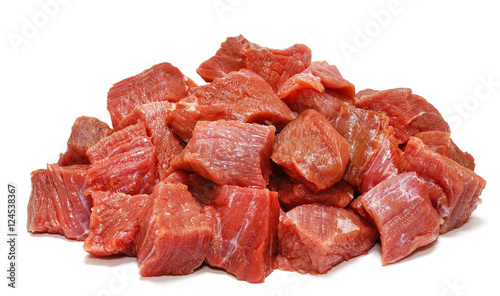 Raw beef meat isolated on white
