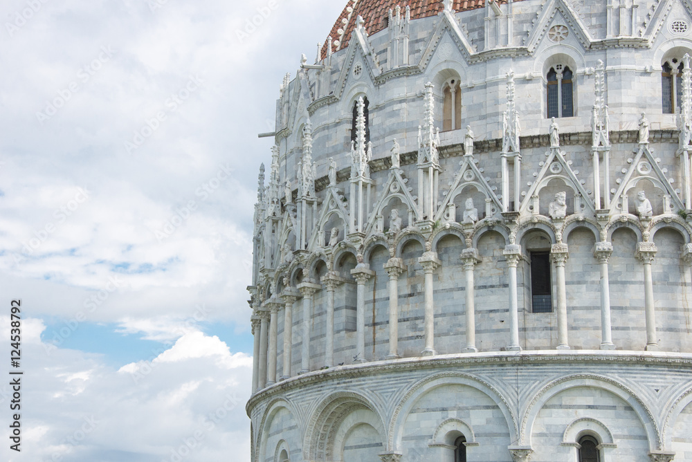 Pisa Baptistery against Blue Sky