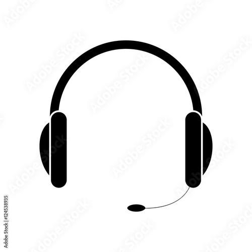 Headphone icon. Device gadget and technology theme. Isolated design. Vector illustration