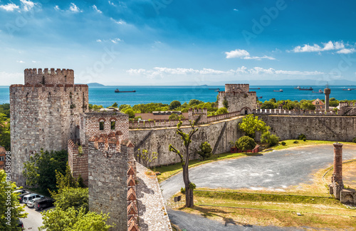 Yedikule Fortress in Istanbul, Turkey. Scenic panorama of medieval castle.