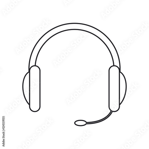 Headphone icon. Device gadget and technology theme. Isolated design. Vector illustration