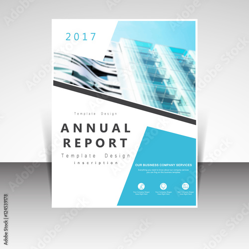 Business annual report brochure design vector illustration. Business presentation, poster, cover, booklet, banner, leaflet, flyer, newsletter, magazine, publication, landing page layout template