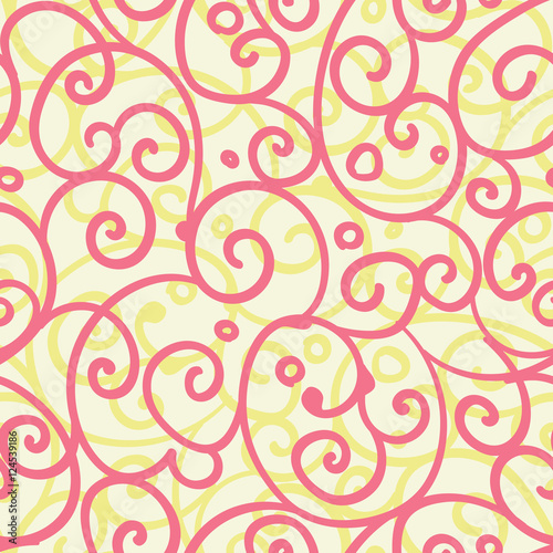 Freehand floral motifs seamless pattern