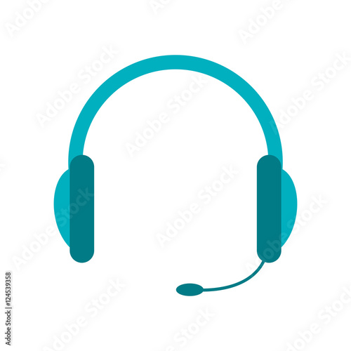 Headphone icon. Device gadget and technology theme. Isolated design. Vector illustration
