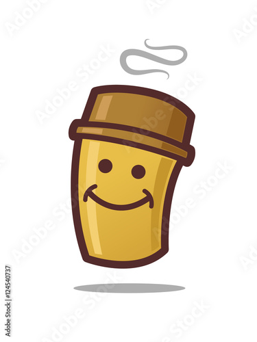 Coffee to go vector cartoon mascot illustration
