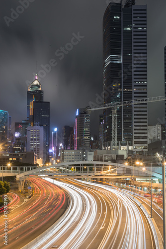 Photography Traffic in city of hongkong at Rush hours