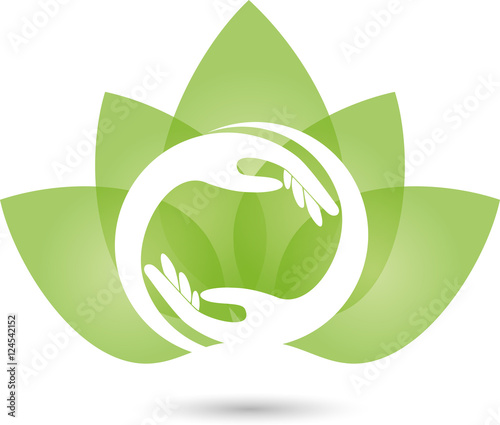Hände, Blätter, Physiotherapie, Heilpraktiker, Logo