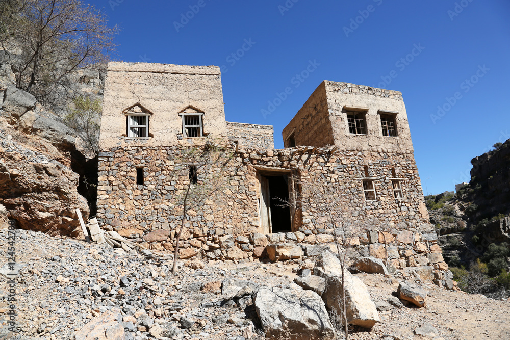 The ghost town of Wadi Habib in the Jebel Akhdar Mountains of the Sultanate of Oman