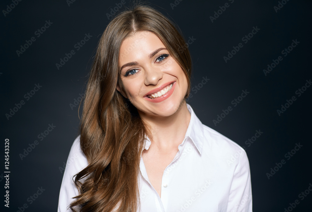 Business woman close up face portrait. Business woman close up face portrait.