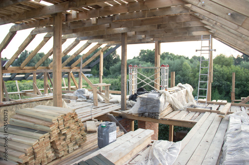construction of wood frame residential building