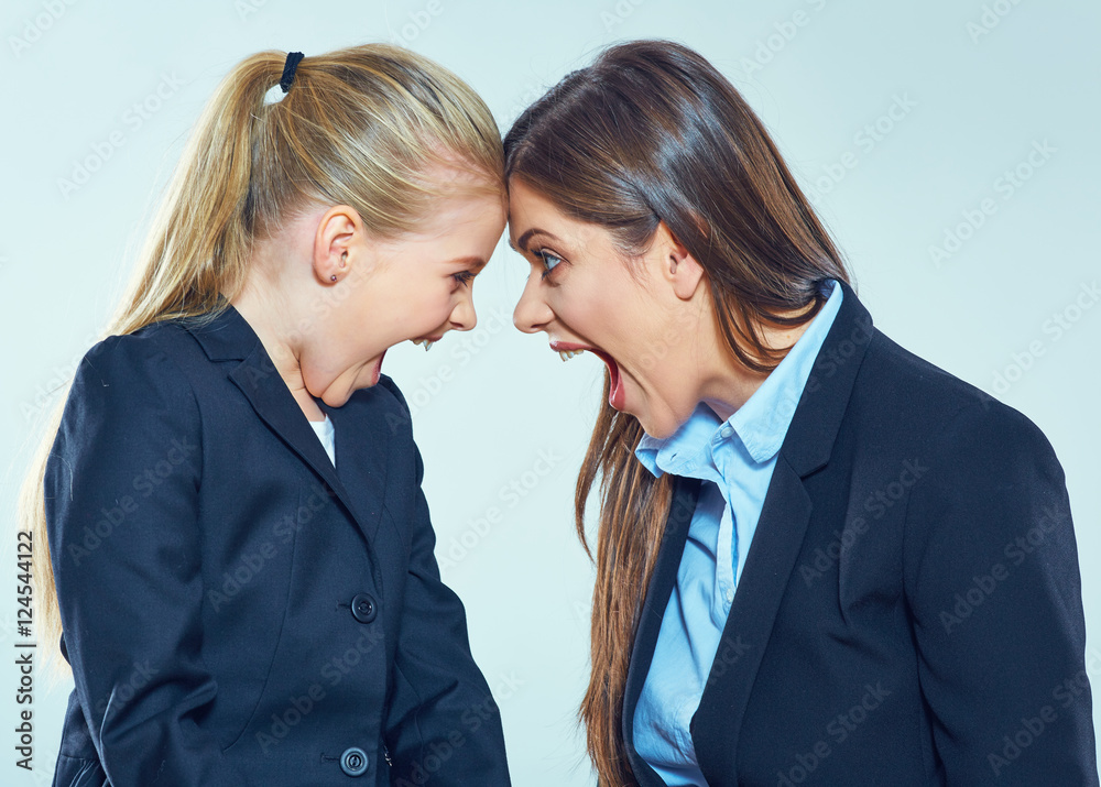 Portrait of shouting anger people.