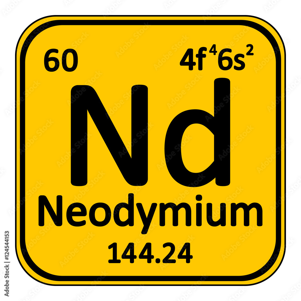 Periodic table element neodymium icon on white background. Vector illustration. Periodic table element neodymium icon on white background. Vector illustration.