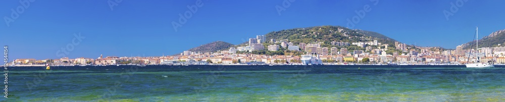 Panorama view of Ajaccio city, Corsica, France