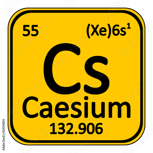 Periodic table element caesium icon.