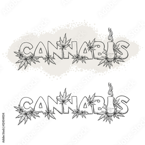 Cannabis and Bong Black
