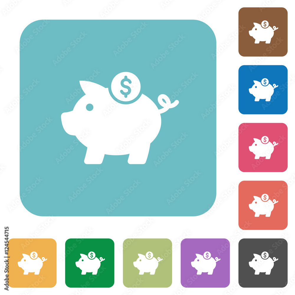 Dollar piggy bank flat icons Dollar piggy bank flat icons