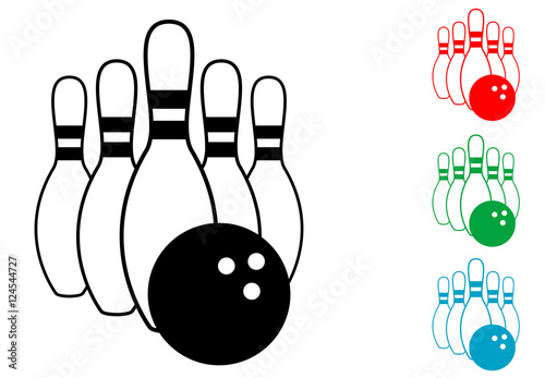 Icono plano bolos varios colores