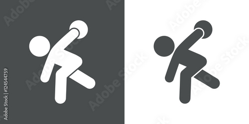 Icono plano jugador de bolos gris