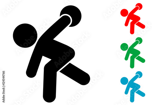 Icono plano jugador de bolos varios colores