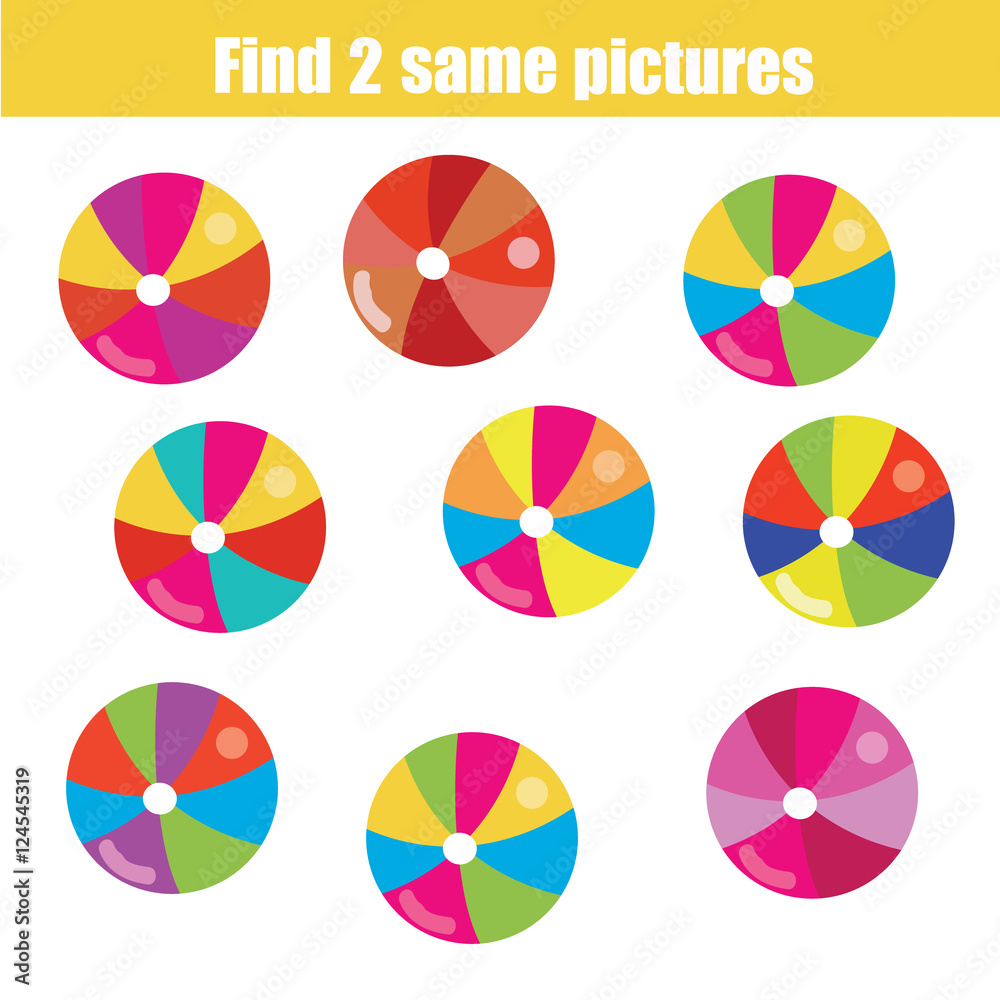 Find the same pictures children educational game