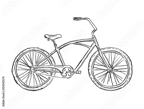 Old bicycle sketch illustration