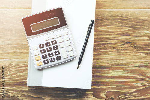 Notebook and calculator