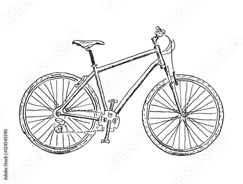 Old bicycle sketch illustration
