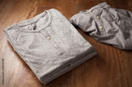 Canvas Print grey henley shirt casual life style