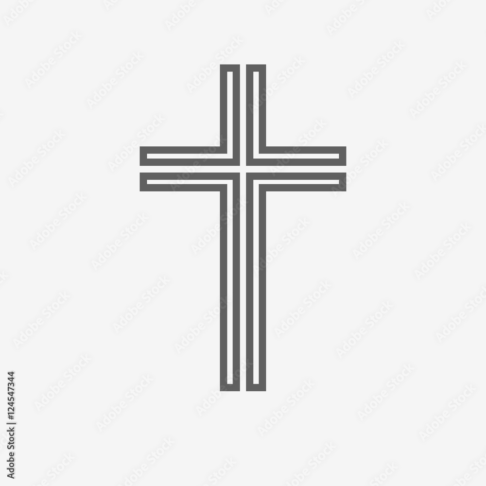 Black christian cross icon. Vector illustration.