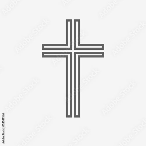 Black christian cross icon. Vector illustration.
