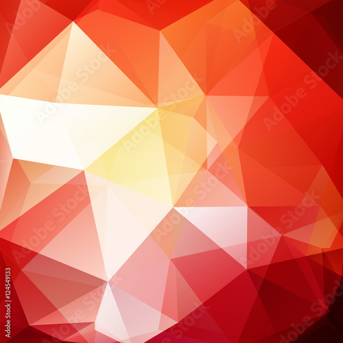 Abstract background consisting of triangles. Geometric design for business presentations or web template banner flyer. Vector illustration. Red, orange, yellow, white colors.