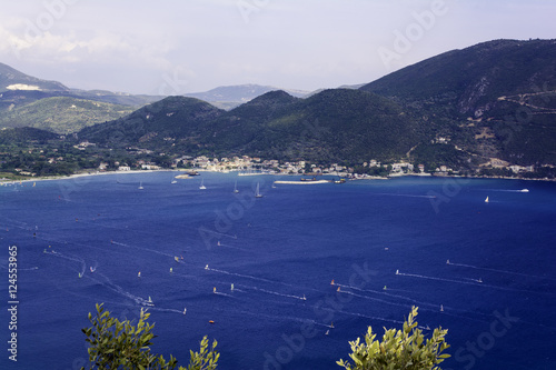 View from up of Vasiliki village at Lefkada - Summer coast photo