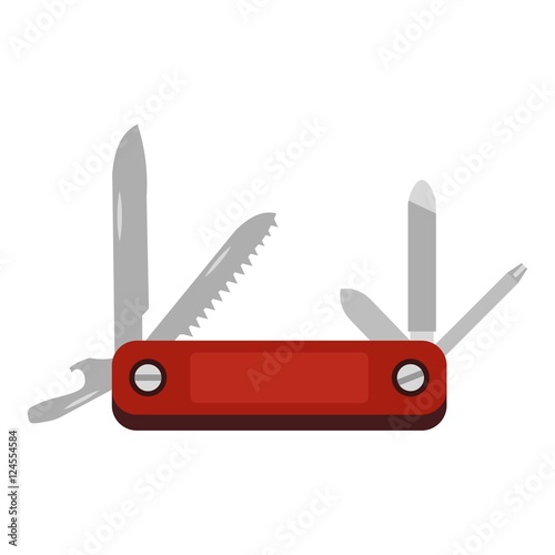 Multitool knife icon. Flat illustration of knife vector icon for web design