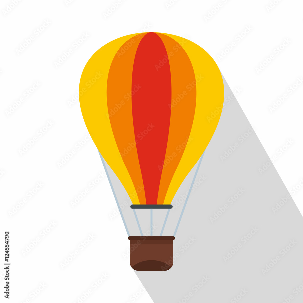 Obraz premium Ikona balon na gorące powietrze. Płaskie ilustracja ikony wektor balon do projektowania stron internetowych