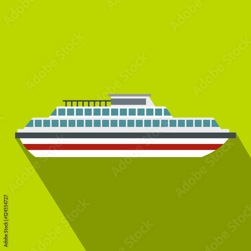 Cruise ship icon. Flat illustration of ship vector icon for web design