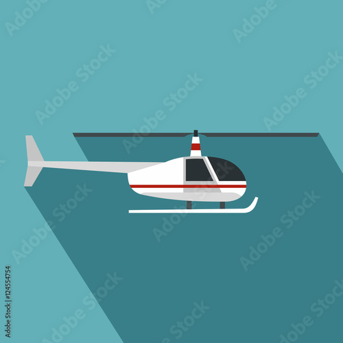Helicopter icon. Flat illustration of helicopter vector icon for web design