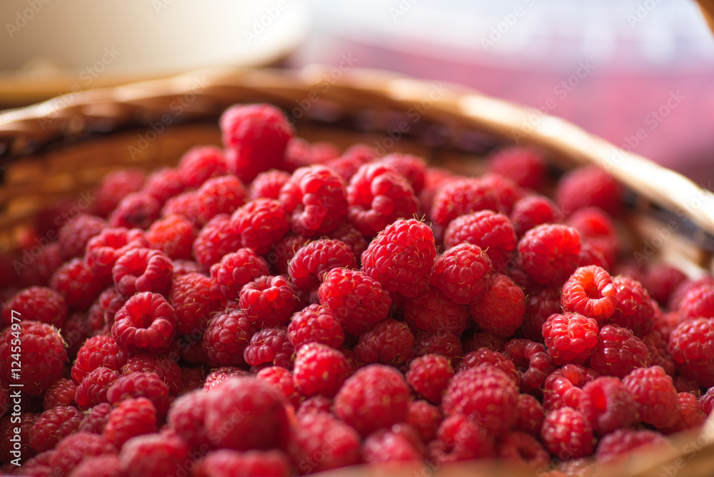 Organic ripe raspberries Organic ripe raspberries