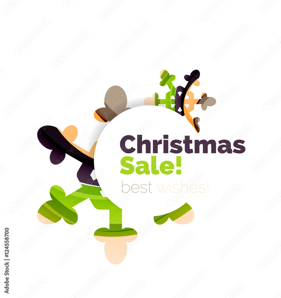 Geometric Christmas sale or promotion ad banner