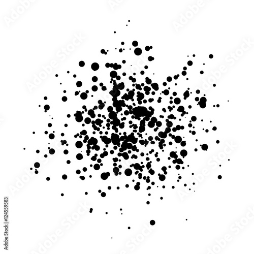 Paint Splash Spray. Abstract Blot of Dots. Explosion of Circles. Design element. Vector