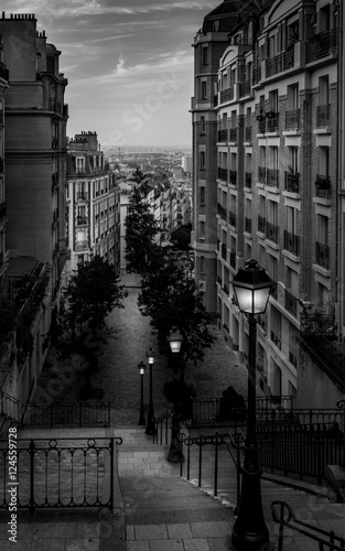 Paris streets at night photo