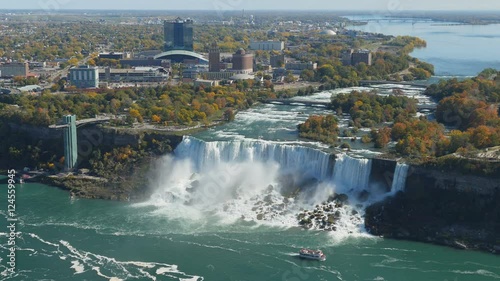 4K Niagara Falls American Falls Wide Aerial View