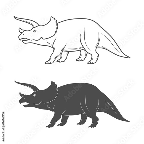 Dinosaurs illustrations on white background. Vector