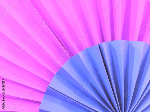 Pink and blue paper craft fan background