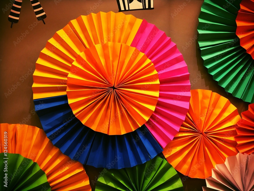 Fototapeta premium Colorful Paper craft fan