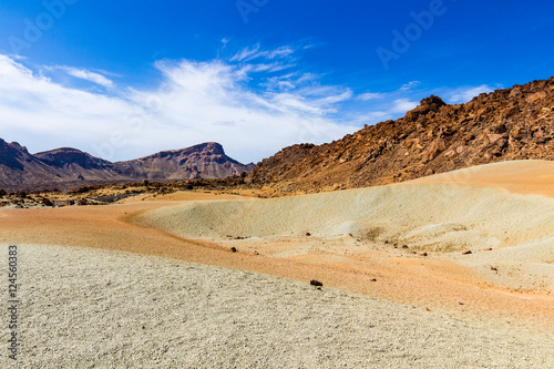 Desert Landscape in Volcan Teide National Park  Tenerife  Canary Island  Spain