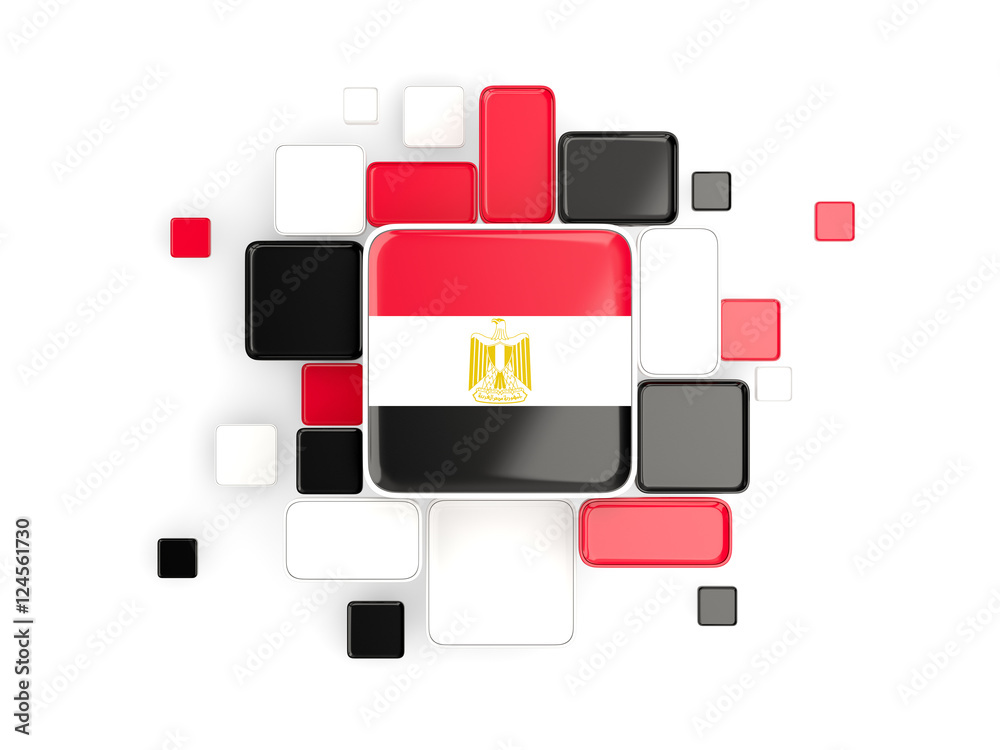 Flag of egypt, mosaic background