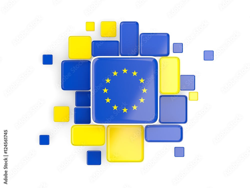 Flag of european union, mosaic background Flag of european union, mosaic background