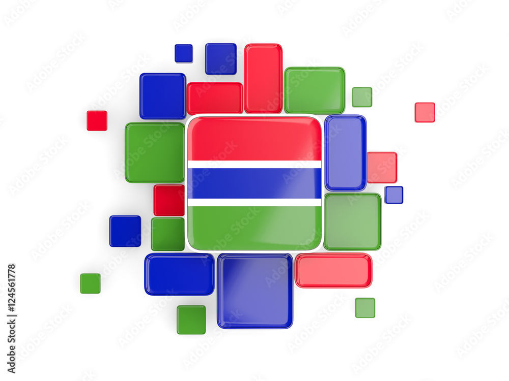 Flag of gambia, mosaic background Flag of gambia, mosaic background