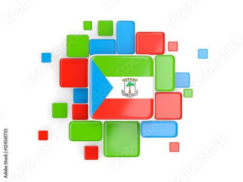 Flag of equatorial guinea, mosaic background